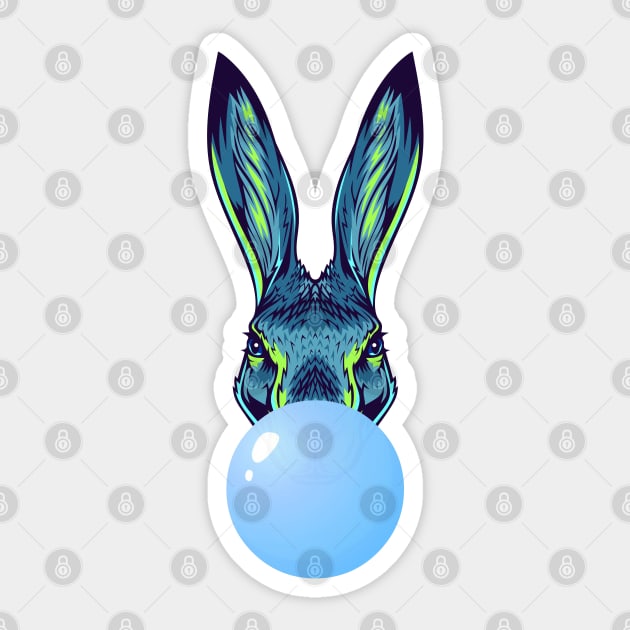 Blue Bubblegum Rabbit Sticker by 1001Kites